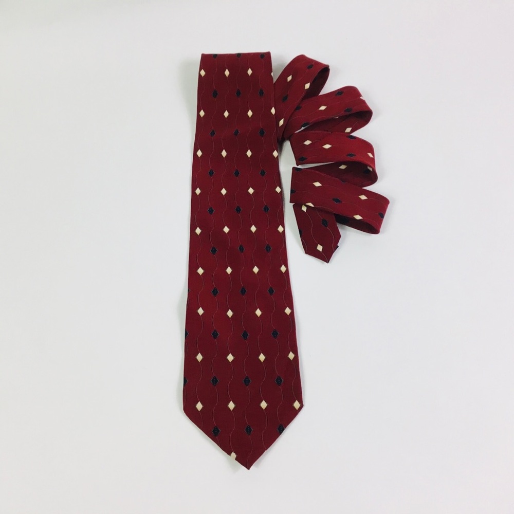 Valerie Garati Hand made Neck Tie pure silk Red